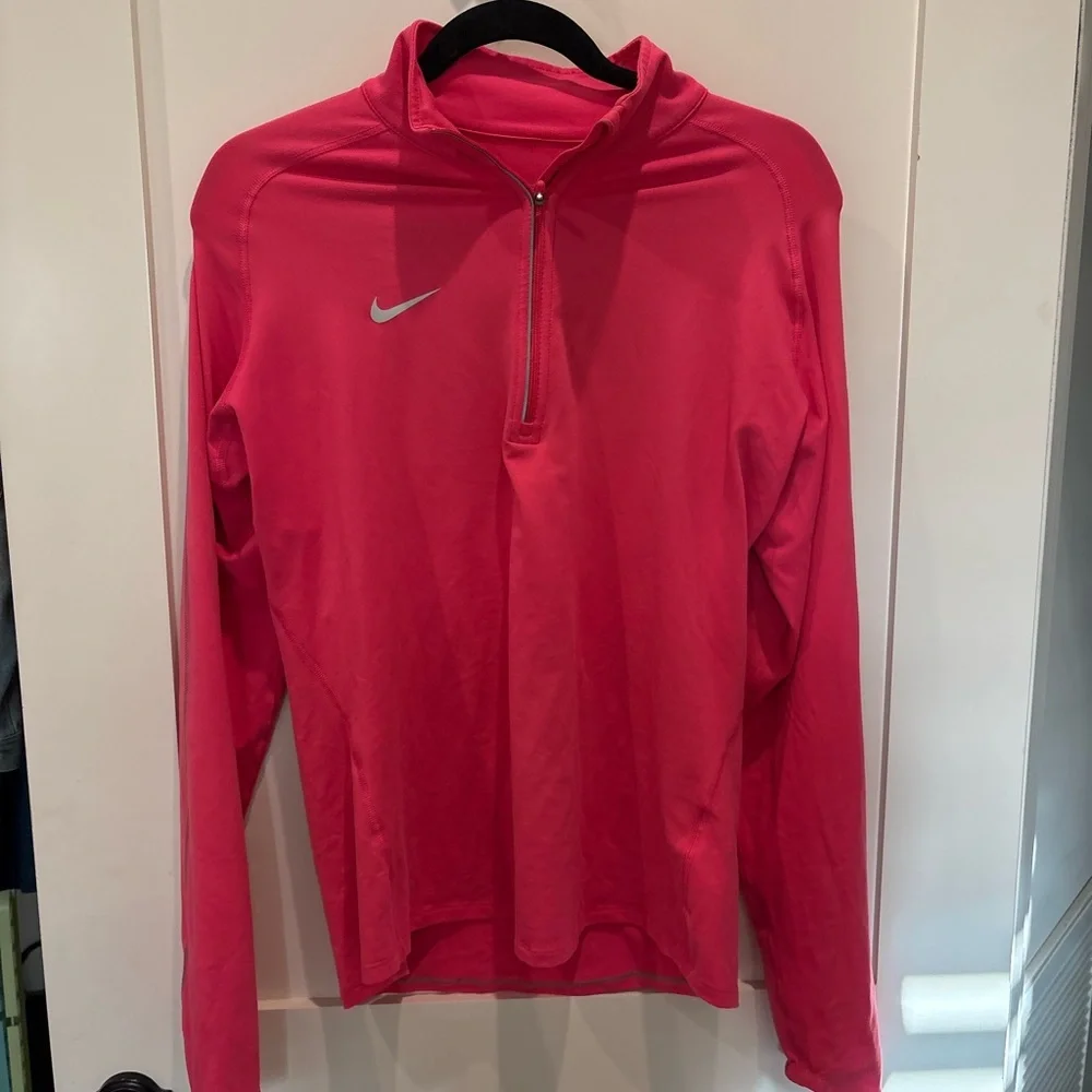 Nike Bright Pink Dri-FIT Half-Zip Performance Top